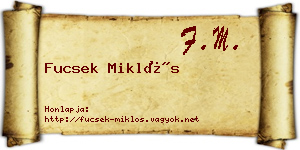 Fucsek Miklós névjegykártya
