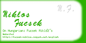 miklos fucsek business card